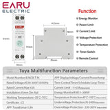 Tuya eWeLink WiFi Smart Circuit Breaker MCB 1P 63A Power Energy kWh Voltage Current Meter Protector Voice Remote Control Switch