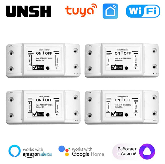 Tuya Smart WiFi Switch With Power Metering Mini Smart Breaker Smart Life Remote Control Work With Alexa Google Home Yandex Alice