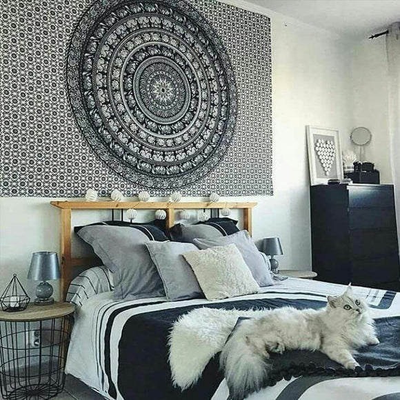 Wall Hanging Hippie Elephant Mandala Bedspread Ethnic Throw Art, Multifunctional