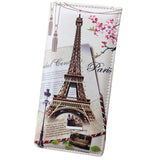 Paris Flags Eiffel Tower Lady Long Wallet