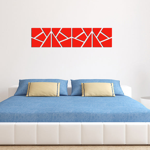 DIY 3D Acrylic Mirror Decal Wall Sticker Home Decor, Removable, 4 Pcs/Set