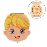 Spanish Tooth Wood Box Organizer for Baby Milk Teeth - Boy or Girl option