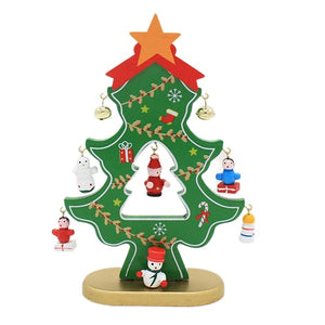 Cartoon Wooden Christmas Tree Decoration