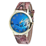 New Christmas Pattern Leather Band Analog Quartz Vogue Watches