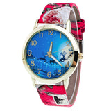 New Christmas Pattern Leather Band Analog Quartz Vogue Watches