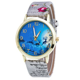 New Christmas Pattern Leather Band Analog Quartz Vogue Watches