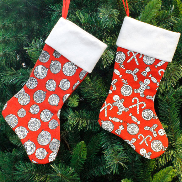 Printed Christmas Socks Ornament